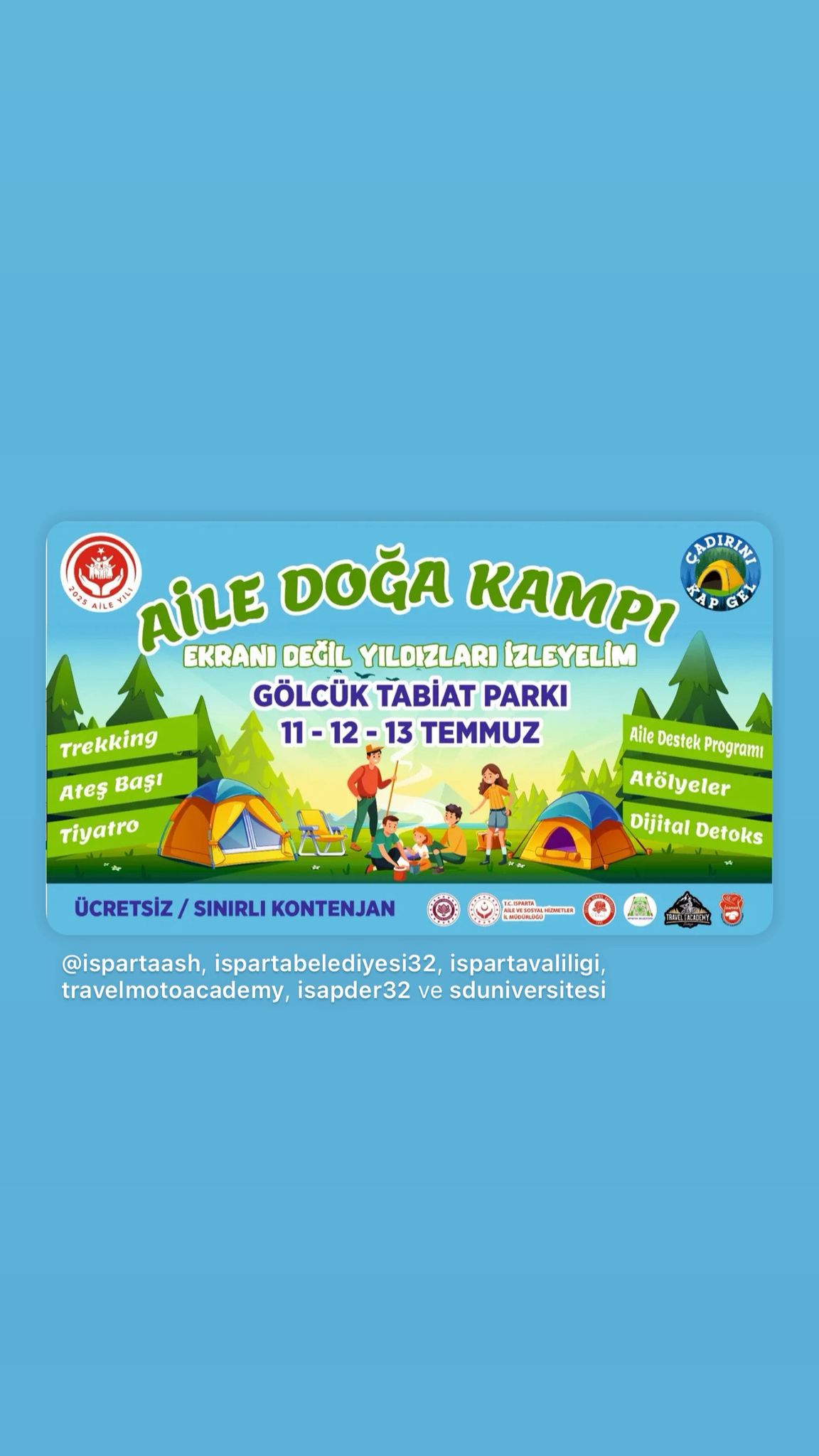 Isparta’da Aile Yılı Kapsamında Çocuklar ve Ailelerine Yönelik Piknik Düzenlendi